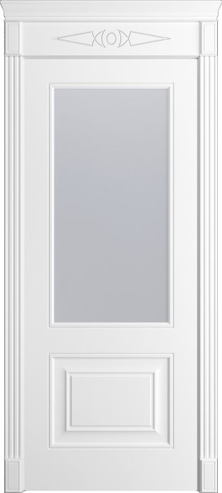 Дверь межкомнатная Порта Алекс Нео 11 Белоснежная эмаль, стекло сатин светлый