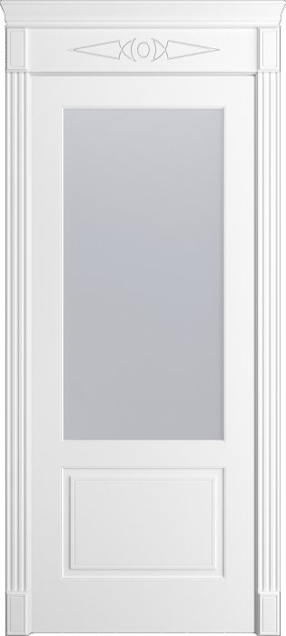 Дверь межкомнатная Порта Алекс Нео 8 Белоснежная эмаль, стекло сатин светлый