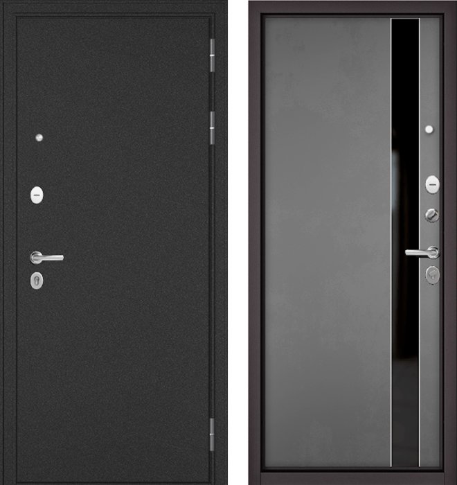 Входная дверь МАСТИНО TRUST MASS Металл Букле графит / Si-3 Оскуро Велютто + Lakobel Black