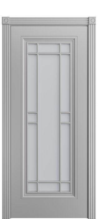 Дверь межкомнатная Порта Алекс Премиум 5 Светло-серая эмаль, стекло сатин светлый