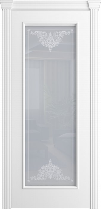 Дверь межкомнатная Порта Алекс Модерн5 Белоснежная эмаль, стекло ажур светлое