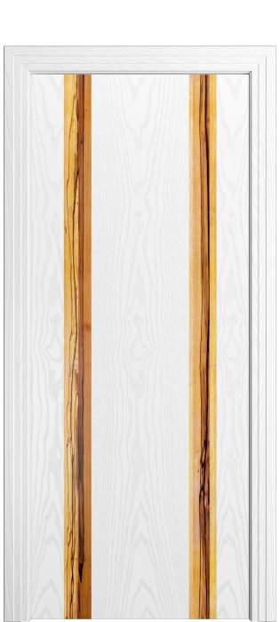 Дверь межкомнатная Порта Алекс КАНТРИ 4 Белоснежный шпон вставка Марблвуд шпон
