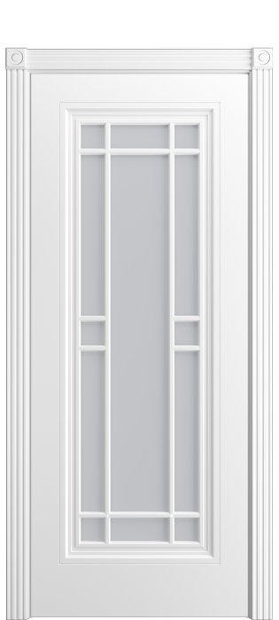 Дверь межкомнатная Порта Алекс Премиум 5 Белоснежная эмаль, стекло сатин светлый