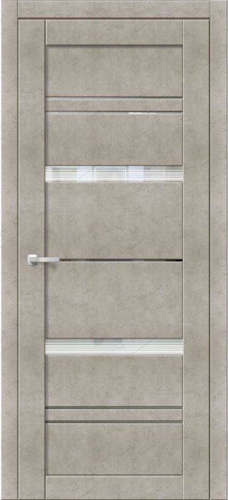 Дверь межкомнатная ЗОДЧИЙ Д-010 ПО Бетон бежевый стекло Лакобель белый