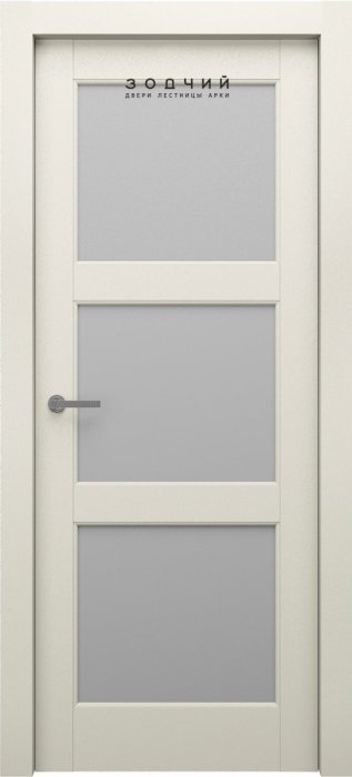Дверь межкомнатная ЗОДЧИЙ ЭЛЕГАНТЕ 3 ПО Шагрень латте стекло мателюкс светлое