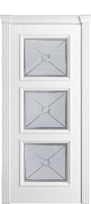 Дверь межкомнатная Порта Алекс КЛАССИКА 6 Белоснежный шпон, стекло дельта