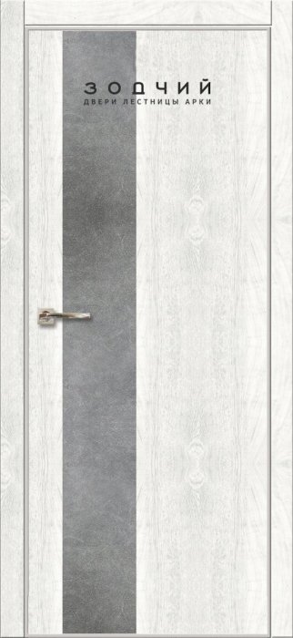 Дверь межкомнатная ЗОДЧИЙ МЕГАПОЛИС В21 ПГ Дуб белый винтажный вставка серый бетон
