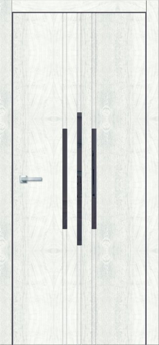 Дверь межкомнатная ЗОДЧИЙ СИТИ В7 ПО Астана милк стекло лакобель черный