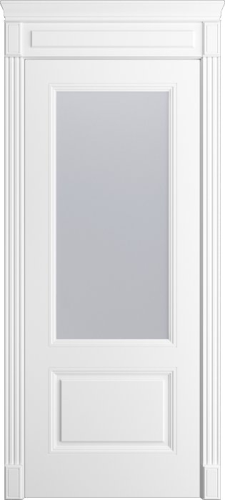 Дверь межкомнатная Порта Алекс Нео 2 Белоснежная эмаль, стекло сатин светлый