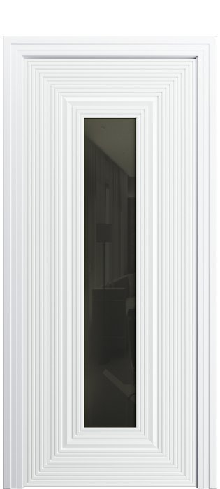 Дверь межкомнатная Порта Алекс ПОРТА1 Вайт софт эмаль, стекло черное