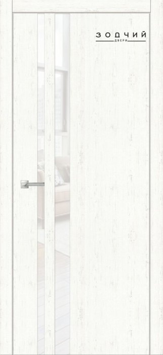 Дверь межкомнатная ЗОДЧИЙ СИТИ В3 ПО Бьянка белая стекло Лакобель белая