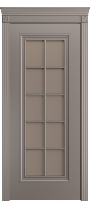 Дверь межкомнатная Порта Алекс Премиум 4 Темно-серая эмаль, стекло бронза