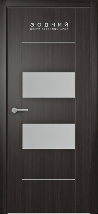 Дверь межкомнатная ЗОДЧИЙ СТИЛЬ 7 ПО Венге стекло светлое матированное