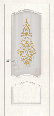 Дверь межкомнатная ЗОДЧИЙ НАТАЛИ ШИК ПО Шагрень белая