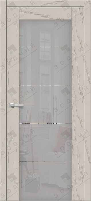 Дверь межкомнатная ЗОДЧИЙ ИТАЛЬЯНО 5 ПВХ ПО Дуб оникс