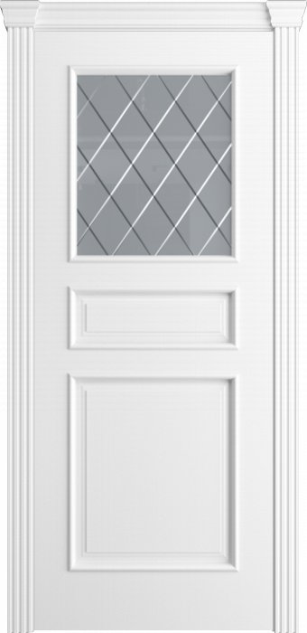 Дверь межкомнатная Порта Алекс Модерн3 Белоснежная эмаль, стекло готика светлое