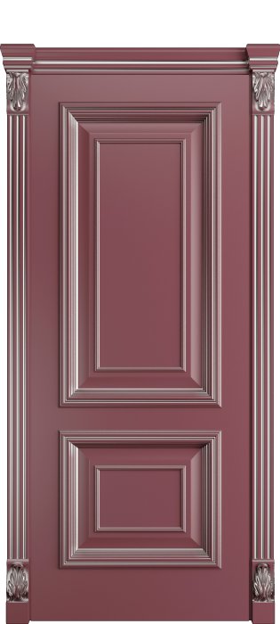 Дверь межкомнатная Порта Алекс КЛАССИКА 10 Марсала патина серебро эмаль