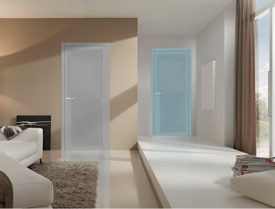 Дверь межкомнатная ЗОДЧИЙ УНИКА 3 ПГ Софт голубой