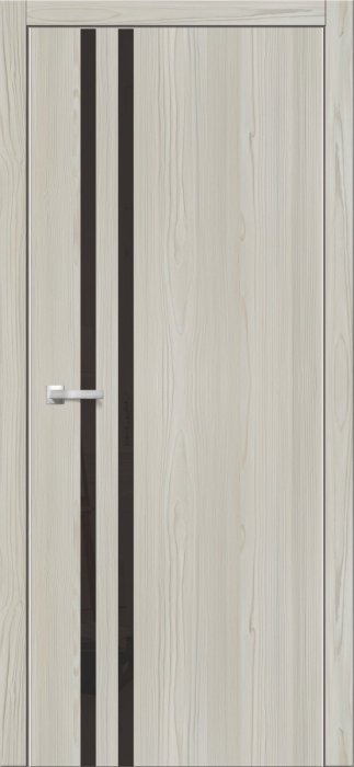 Дверь межкомнатная ЗОДЧИЙ МЕГАПОЛИС СВ2 ПО Дуб беленый вставка Зеркальная черная