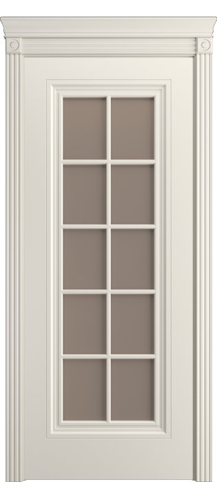 Дверь межкомнатная Порта Алекс Премиум 4 Бежевая эмаль, стекло бронза