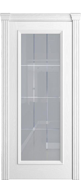 Дверь межкомнатная Порта Алекс КЛАССИКА 3 Белоснежный шпон, стекло премиум