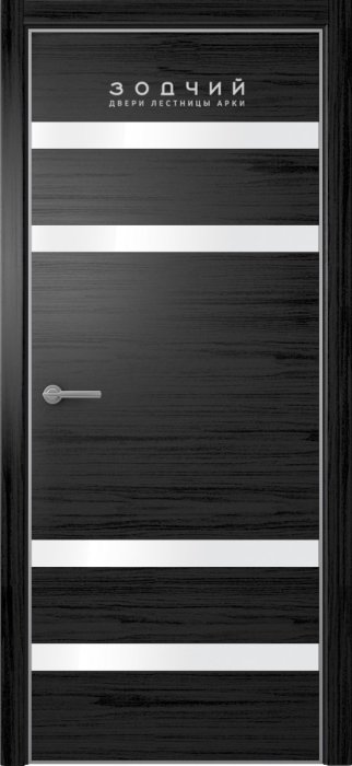Дверь межкомнатная ЗОДЧИЙ МЕГАПОЛИС Г4 Широкие ПО Блэк вставки Лакобель белая