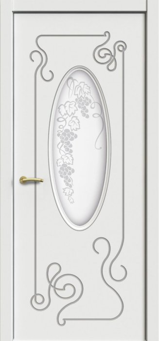 Дверь межкомнатная ЗОДЧИЙ ВАЛЬС ПО Шагрень молочная