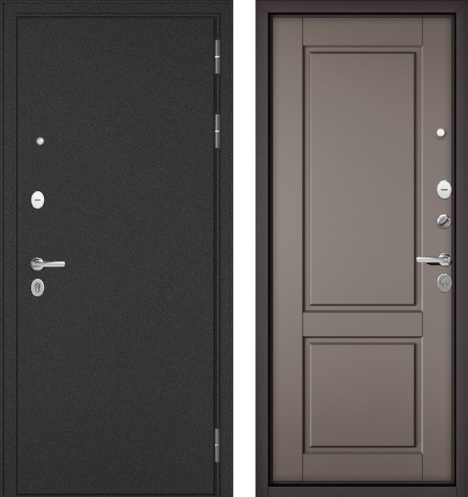 Входная дверь МАСТИНО TRUST MASS Металл Букле графит / D-1 Эмаль капучино
