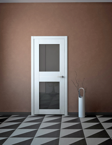 Дверь межкомнатная ЗОДЧИЙ НЕКСТ 4 ПО Софт тальк стекло триплекс черный