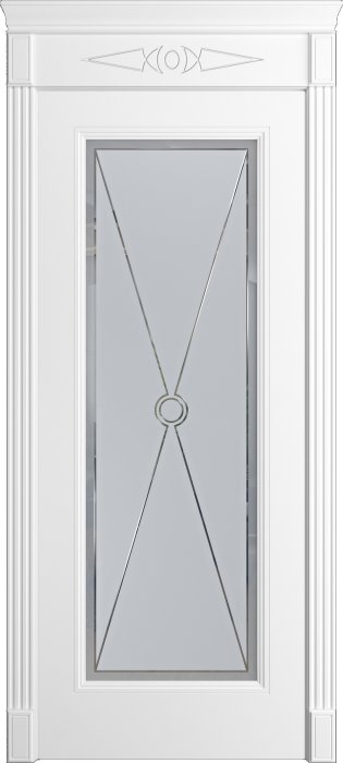 Дверь межкомнатная Порта Алекс Нео 1 Белоснежная эмаль, стекло дельта