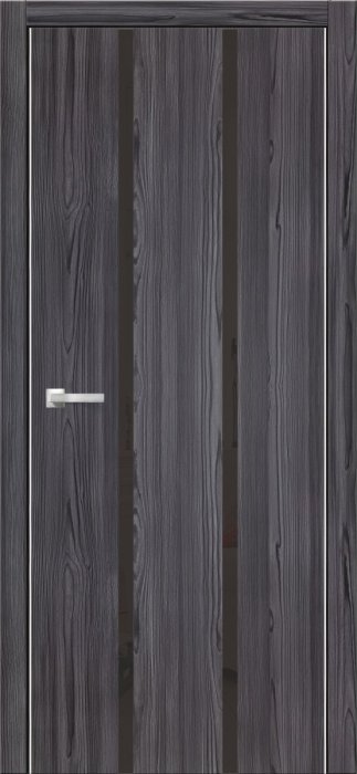 Дверь межкомнатная ЗОДЧИЙ МЕГАПОЛИС СВ4 ПЗ Сосна меркурий вставка Зеркальная черная