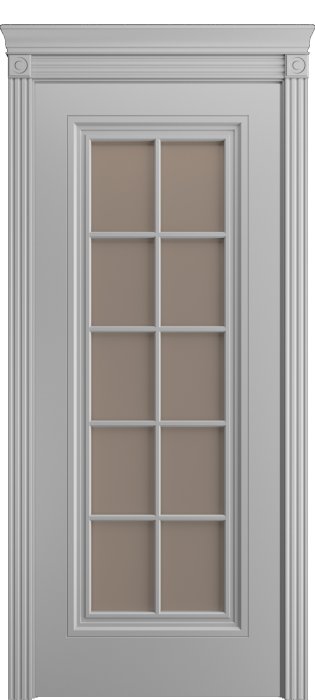 Дверь межкомнатная Порта Алекс Премиум 4 Светло-серая эмаль, стекло бронза