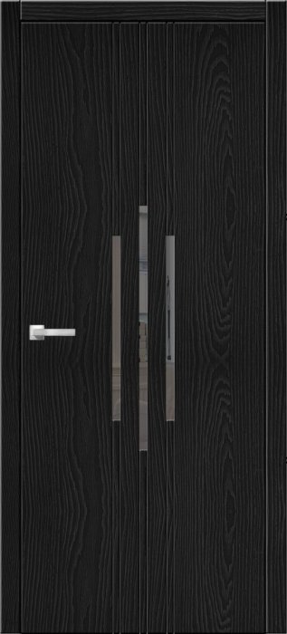 Дверь межкомнатная ЗОДЧИЙ СИТИ В7 ПО Блэк стекло Лакобель черный