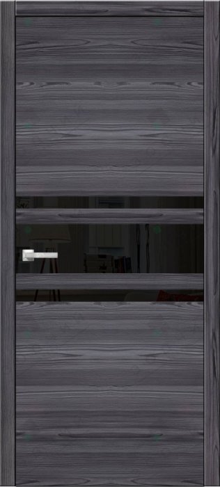 Дверь межкомнатная ЗОДЧИЙ МЕГАПОЛИС Г3 ПЗ Сосна Меркурий вставка черное зеркало