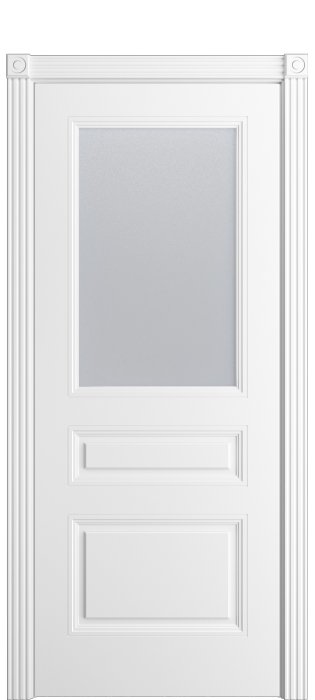 Дверь межкомнатная Порта Алекс Нео 3 Белоснежная эмаль, стекло сатин светлый