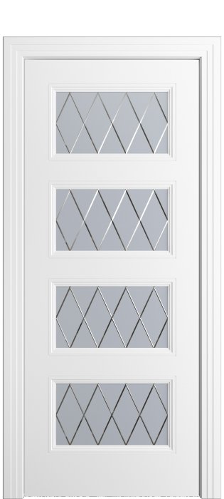 Дверь межкомнатная Порта Алекс Нео 5 Белоснежная эмаль, стекло готика