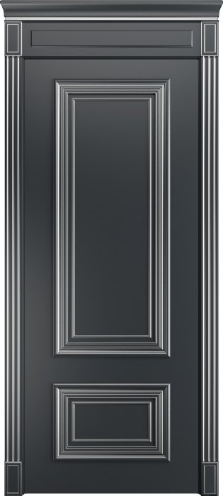 Дверь межкомнатная Порта Алекс КЛАССИКА 11 Графит патина серебро эмаль