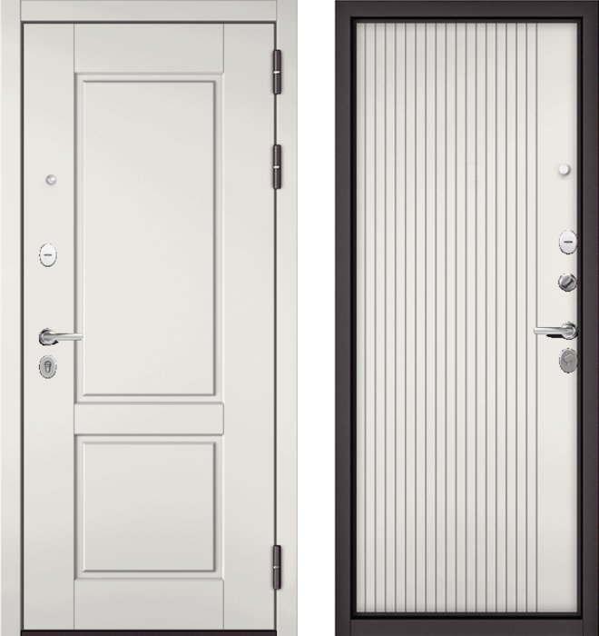 Входная дверь МАСТИНО TRUST MASS 1 Белый матовый / 161 Белый матовый Белый софт