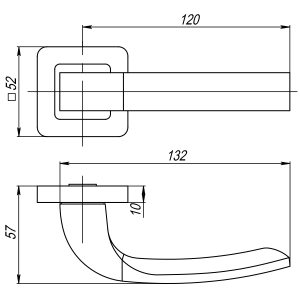 Ручка Punto (Пунто) раздельная K.QR52.ORION (ORION QR) SN/CP-3 матовый никель/хром 