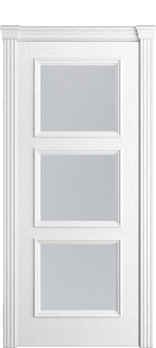 Дверь межкомнатная Порта Алекс КЛАССИКА 6 Белоснежный шпон, стекло сатин светлый