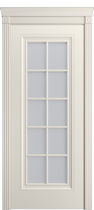 Дверь межкомнатная Порта Алекс Премиум 4 Бежевая эмаль, стекло сатин светлый