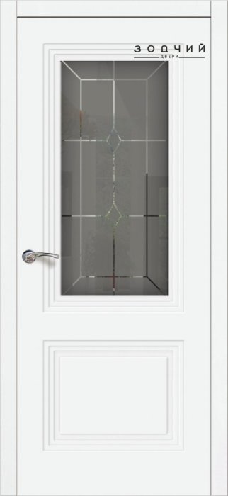 Дверь межкомнатная ЗОДЧИЙ ГЛОРИ 2 ПО алмаз светлое Шагрень белая