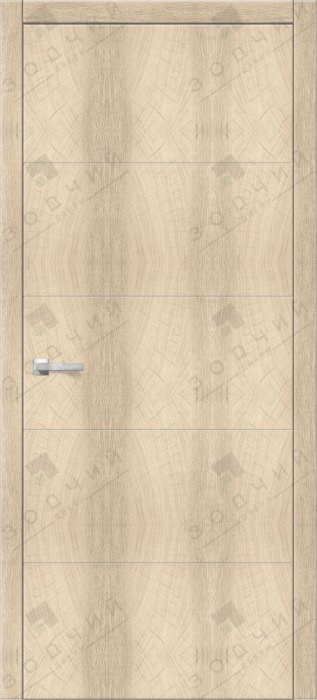 Дверь межкомнатная ЗОДЧИЙ ИТАЛЬЯНО 5 ПВХ ПГ Дуб бодега светлый