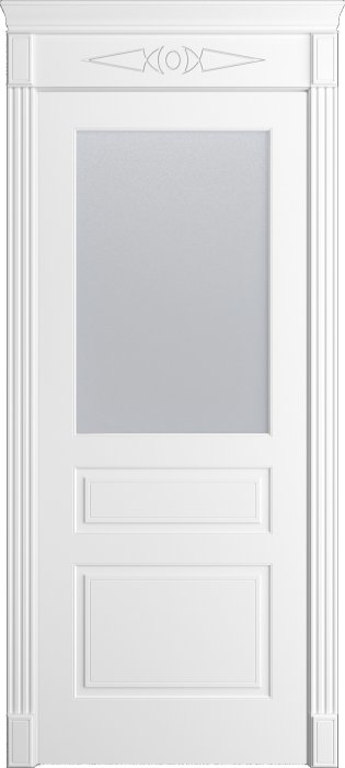 Дверь межкомнатная Порта Алекс Нео 9 Белоснежная эмаль, стекло сатин светлый