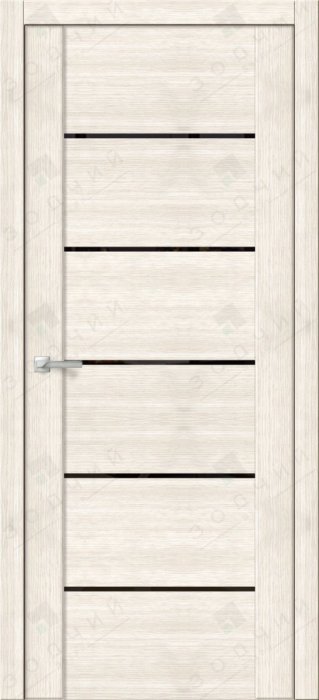 Дверь межкомнатная ЗОДЧИЙ МИКС 5 ПО Вяз светлый горизонт вставка триплекс черный