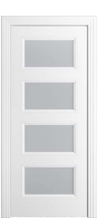Дверь межкомнатная Порта Алекс Нео 5 Белоснежная эмаль, стекло сатин светлый