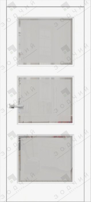 Дверь межкомнатная ЗОДЧИЙ ИТАЛЬЯНО 3 ПВХ ПО Шагрень белая