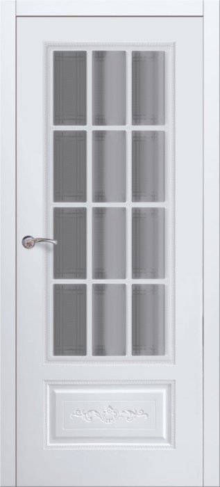 Дверь межкомнатная ЗОДЧИЙ АФИНА 12 ПО Софт тальк стекло матированное тонированное