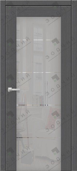 Дверь межкомнатная ЗОДЧИЙ ИТАЛЬЯНО 5 ПВХ ПО Секвойя графит