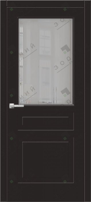 Дверь межкомнатная ЗОДЧИЙ ИТАЛЬЯНО 33 ПВХ ПО Шагрень черная